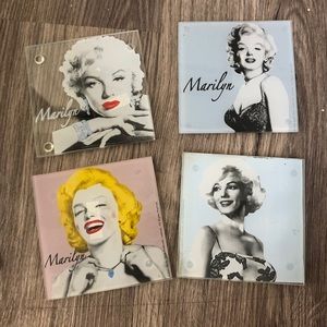 🎂Glass Marilyn Monroe Coasters Set of 4